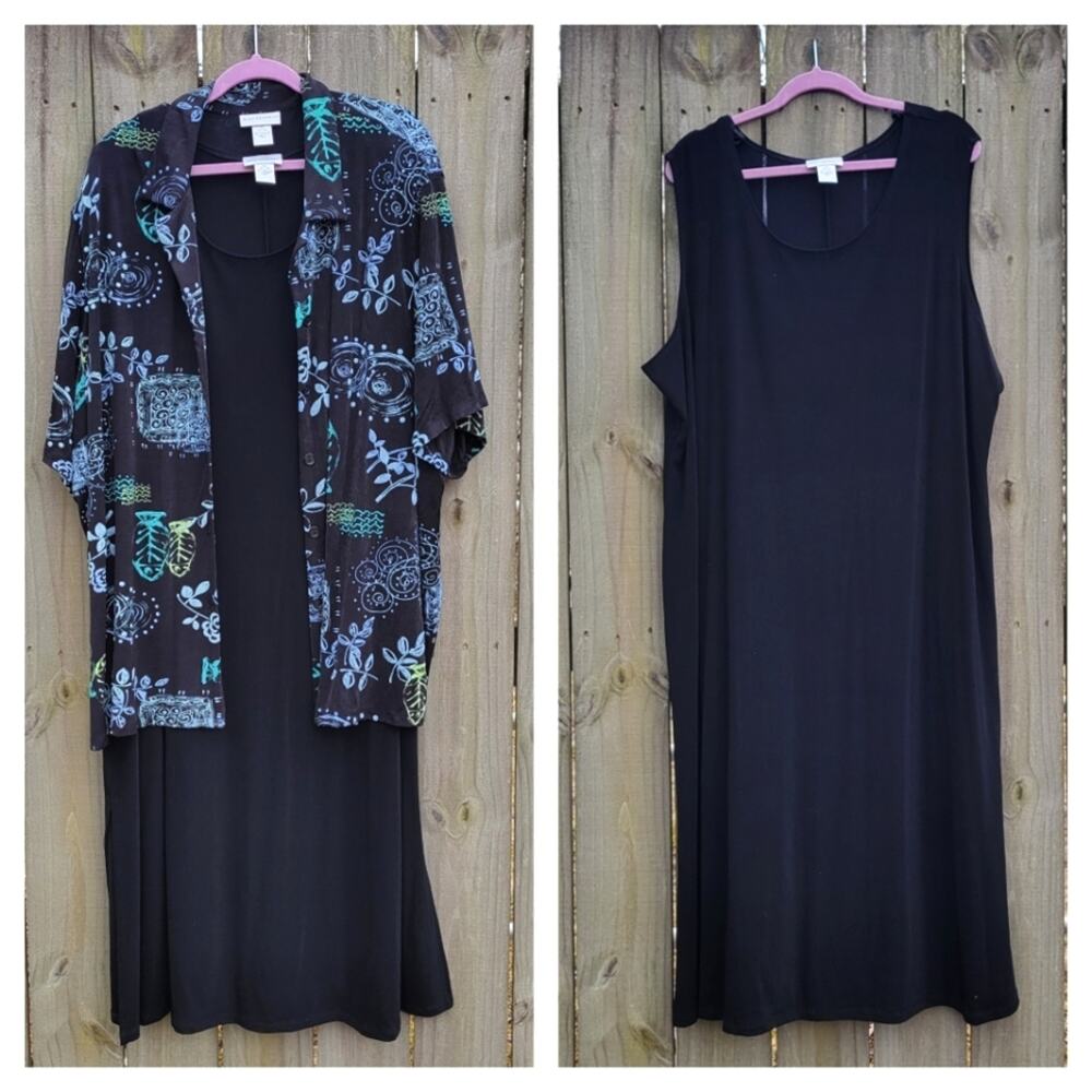 Anna Maxwell Slinky Jacket Dress Set 4X Marine Motif